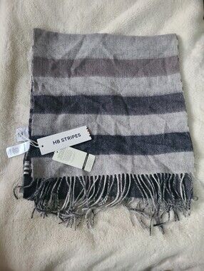 Hudson' Bay Company Stripes Wool Reversible Scarf
